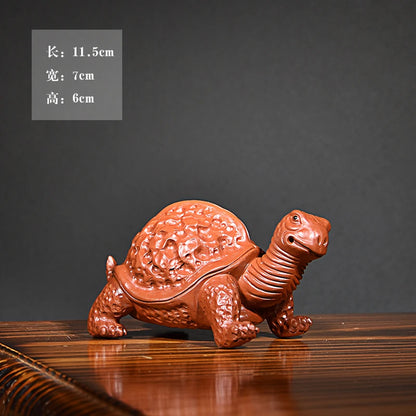 Yixing Purplue Sand Tea Pet Tea Tray Tea Ceremony Decoration Accessories Harmony Is the Most Expensive Walnut Turtle Dragon Raw