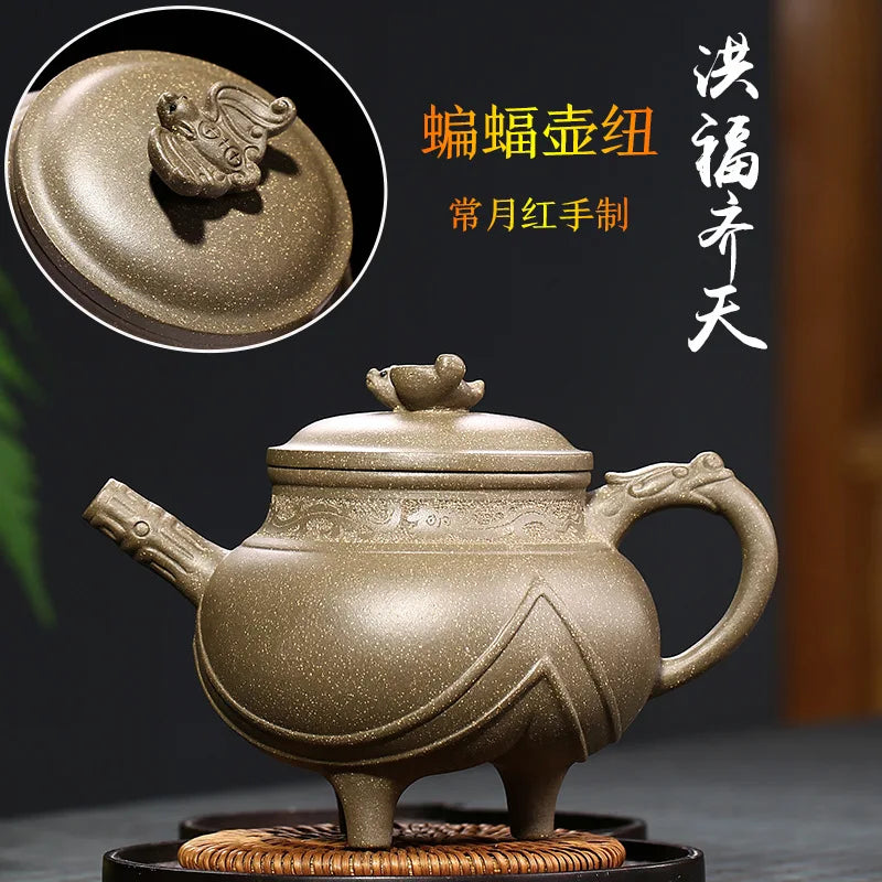 Yixing Raw Ore Green Gray Segment Mud the Gambling Ghost Purple Clay Pot Bat Regular Moon Red Handmade Wholesale Agent Rain Medi