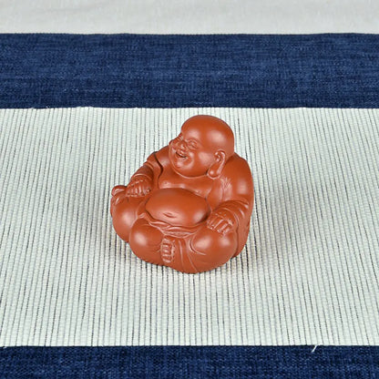 Yixing Raw Ore Handmade Tea Tray Ornament Accessories Boutique Supportable Cinnabar Sand Miniature Maitreya Buddha Smiling
