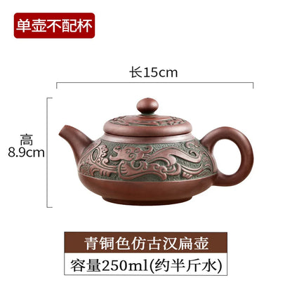 Yixing Raw Ore Household Teapot Handmade Large Capacity Tea Making Device Ceramic Purple Sand Kung Fu Tea Set Mainland China