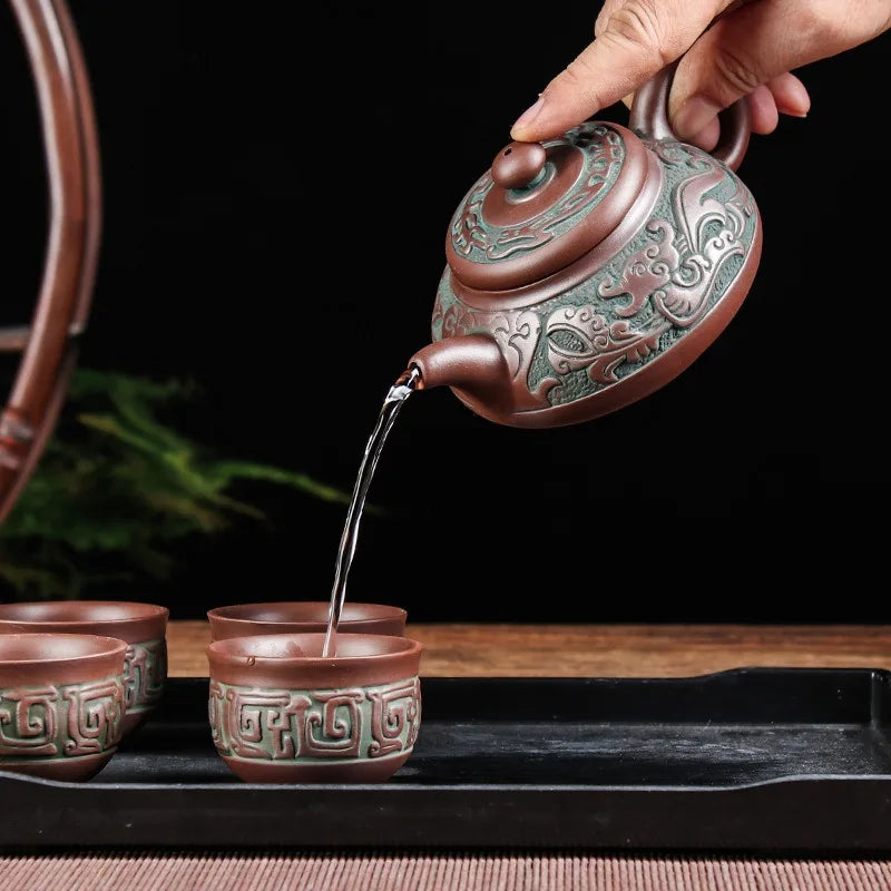 Yixing Raw Ore Household Teapot Handmade Large Capacity Tea Making Device Ceramic Purple Sand Kung Fu Tea Set Mainland China