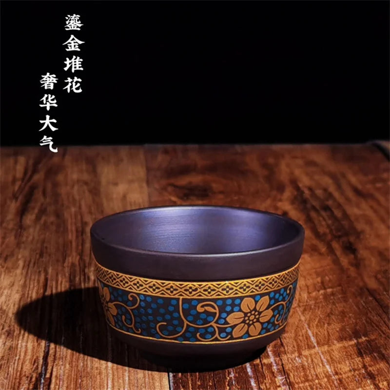 Yixing Raw Ore Purple Clay Teacup Boutique Handmade Tea Bowl Master Tea Cup Chinese Authentic Zisha Tea Set 100ml