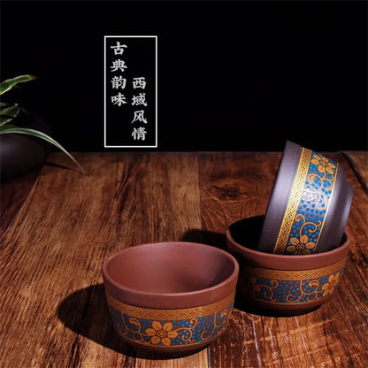 Yixing Raw Ore Purple Clay Teacup Boutique Handmade Tea Bowl Master Tea Cup Chinese Authentic Zisha Tea Set 100ml