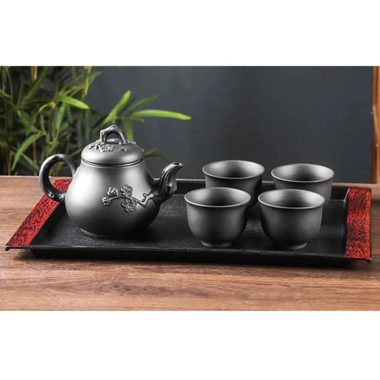 Yixing Raw Ore Purple Clay Teapot Antique Zhu Mud Beauty Tea Pot Hand Painted Plum Filter Kettle Customized Chinese Tea Sets
