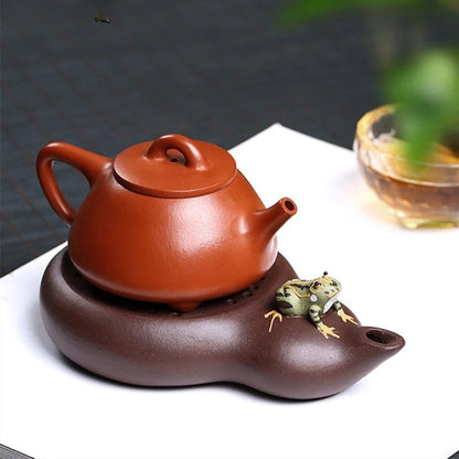 Yixing Raw Ore Purple Clay Teapot Tray Handmade Ceramic Tea Tray Creative Gourd-shaped Cup Trays Traditional Tea Accessories
