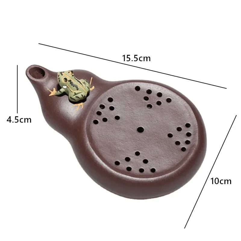 Yixing Raw Ore Purple Clay Teapot Tray Handmade Ceramic Tea Tray Creative Gourd-shaped Cup Trays Traditional Tea Accessories