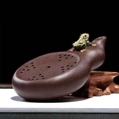 Yixing Raw Ore Purple Clay Teapot Tray Handmade Ceramic Tea Tray Creative Gourd-shaped Cup Trays Traditional Tea Accessories