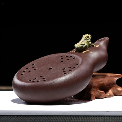 Yixing Raw Ore Purple Clay Teapot Tray Handmade Ceramic Tea Tray Creative Gourd-shaped Cup Trays Traditional Tea Accessories