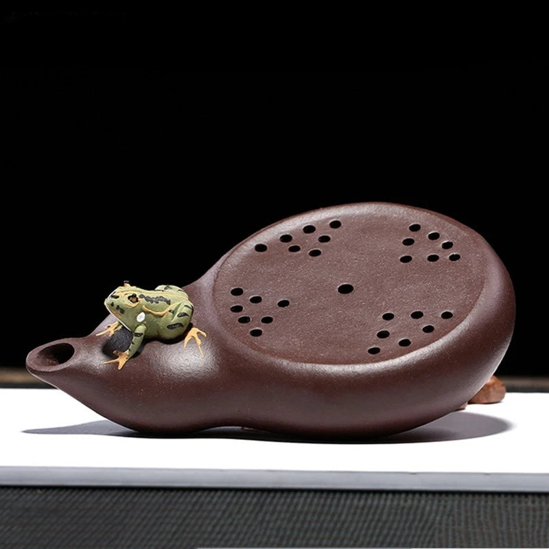 Yixing Raw Ore Purple Clay Teapot Tray Handmade Ceramic Tea Tray Creative Gourd-shaped Cup Trays Traditional Tea Accessories