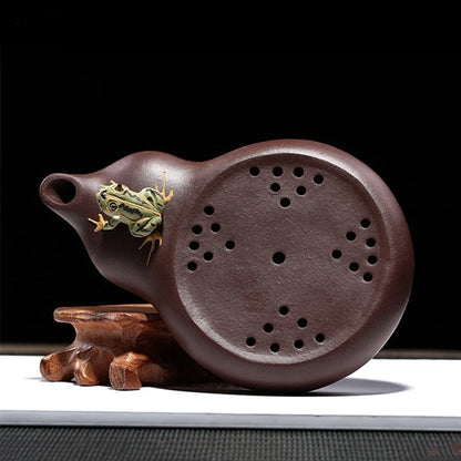 Yixing Raw Ore Purple Clay Teapot Tray Handmade Ceramic Tea Tray Creative Gourd-shaped Cup Trays Traditional Tea Accessories