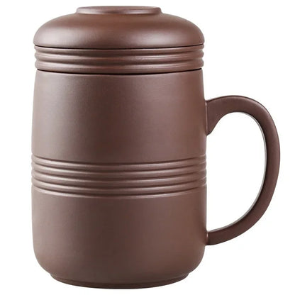Yixing Raw Ore Purple Sand Cup with Cover Filter Liner Health Tea Cup Pure Handmade Tea Cup Office Cup Kungfu Tea Set 300- 350ML