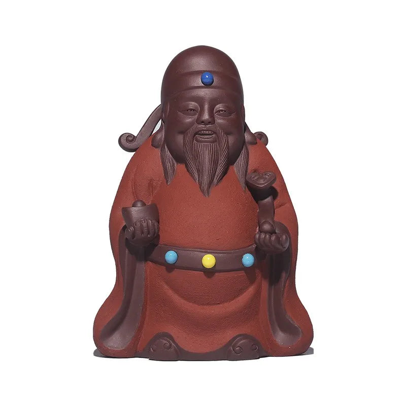 Yixing Raw Ore Purple Sand Tea Ornaments Decoration Boutique Creative Tea Carve Tea Table Decoration Large God of Wealth