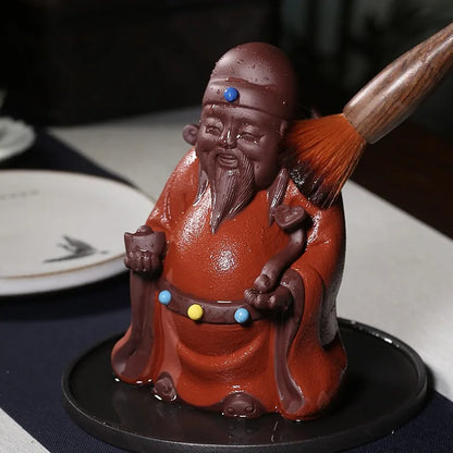Yixing Raw Ore Purple Sand Tea Ornaments Decoration Boutique Creative Tea Carve Tea Table Decoration Large God of Wealth