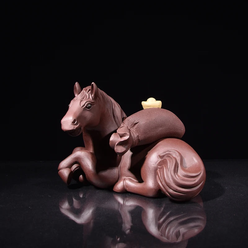 Yixing Raw Ore Purple Sand Tea Ornaments Handmade Boutique Supportable Animal Horse Monkey Immediate Promotion Tea Ceremony Tea