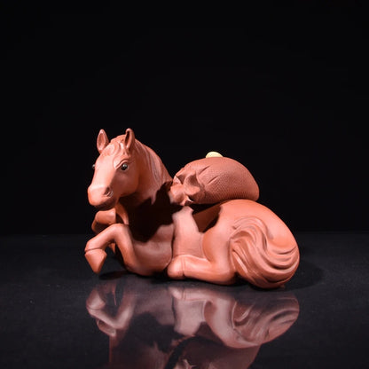 Yixing Raw Ore Purple Sand Tea Ornaments Handmade Boutique Supportable Animal Horse Monkey Immediate Promotion Tea Ceremony Tea