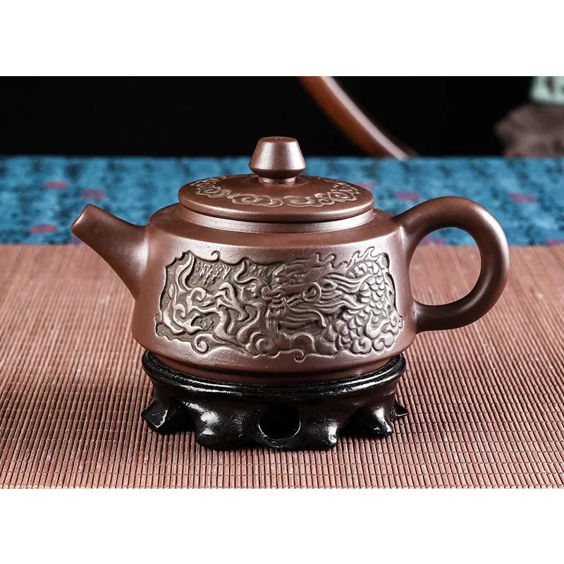 Yixing Retro Bronze Zisha Pot Large Raw Ore Clay Teapot Ceramic Large Capacity Kettle Kungfu Flower Tea Pot Chinese Tea Set
