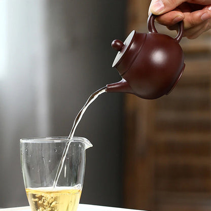 Yixing-TETERA creativa de arcilla púrpura, tetera de Zhu hecha a mano, filtro para hogar, fabricante de té de chino Zisha,