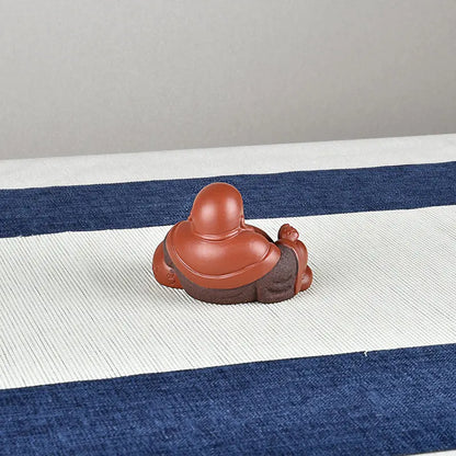 Yixing Tea Carve Tea Tray Ornaments Accessories Raw Ore Handmade Boutique Supportable Purple Sand Smiling Buddha Happy Buddha Ma