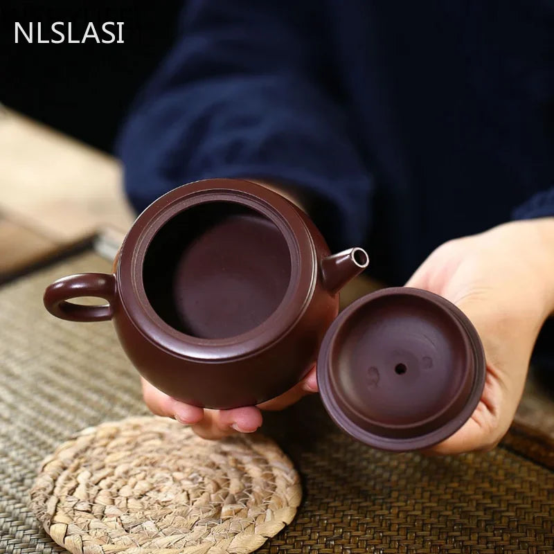 Yixing Tea Pot Purple Clay Filter Teapot Raw Ore Beauty Handmade Kettle Chinese Tea Set Custom Gifts Authentic 210ml