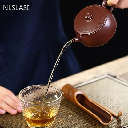 Yixing Tea Pot Purple Clay Filter Teapot Raw Ore Beauty Handmade Kettle Chinese Tea Set Custom Gifts Authentic 210ml