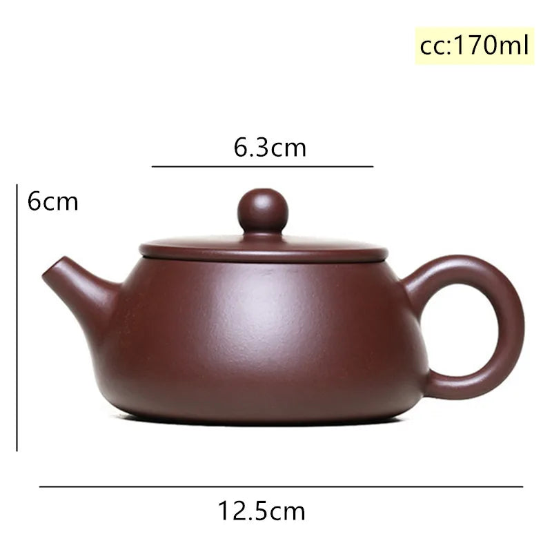 Yixing Tea Pot Purple Clay Stone Scoop Teapot Chinese Handmade Filter Kettle Raw Ore Zisha Teaware Authentic Gifts 170ml
