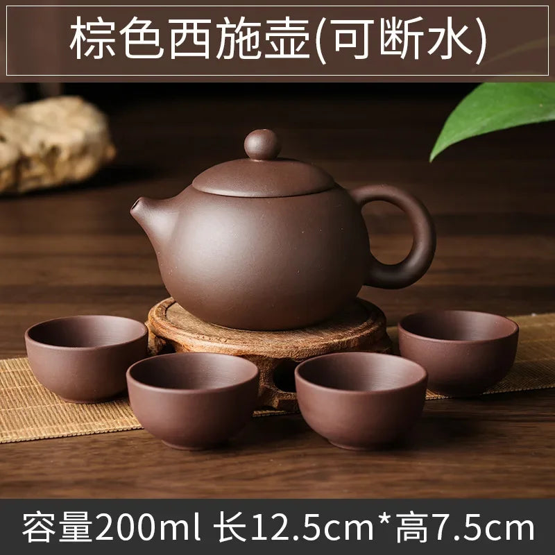 Yixing Tea Pot Purple Clay Xishi Teapot Beauty Kettle Raw Ore Handmade Tea Set Authentic Tie Guanyin Puer