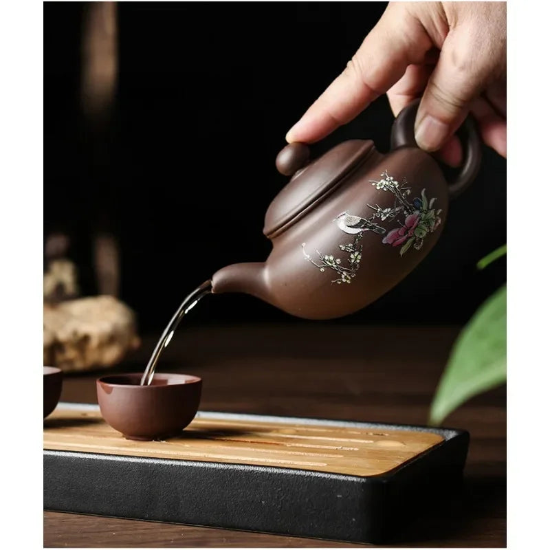 Yixing Tea Pot Purple Clay Xishi Teapot Beauty Kettle Raw Ore Handmade Tea Set Authentic Tie Guanyin Puer