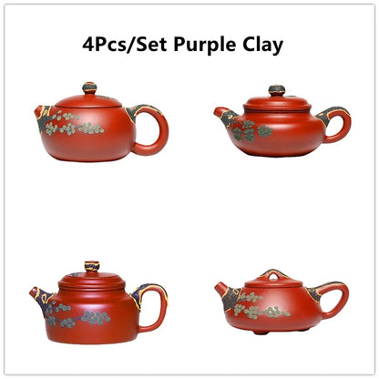 Yixing Tea Pot Teapot Tea Pot Filter Handmade Purple Clay Teaware Customized Gifts Drinkware Set