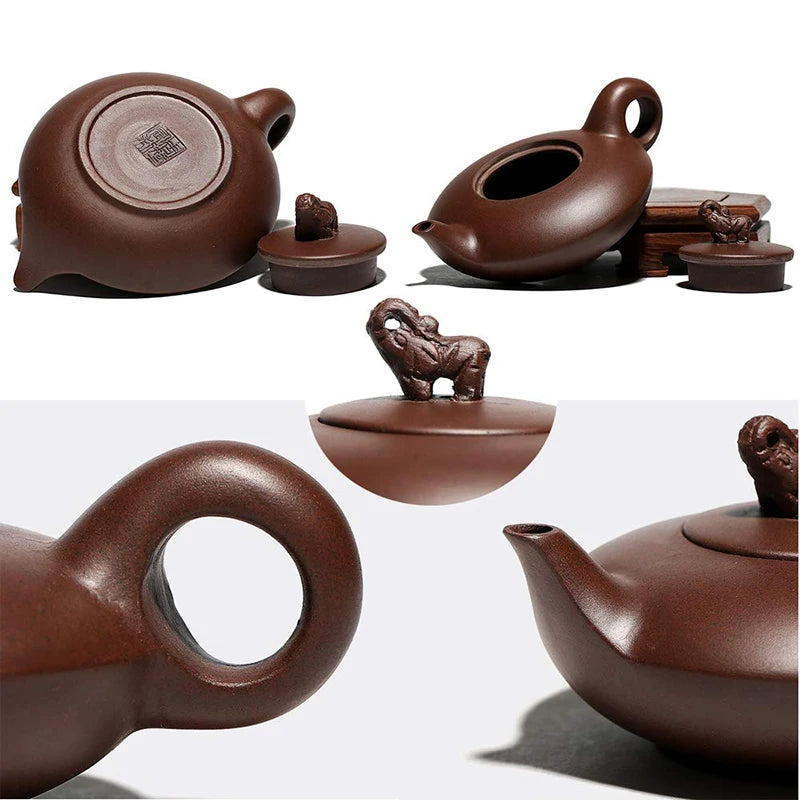Yixing Teapot Elephant Tea Pot Filter Zisha Pot Craftsman Handmade Kung Fu Tet Set Teaware Pure Drinkware Set Customized Gifts