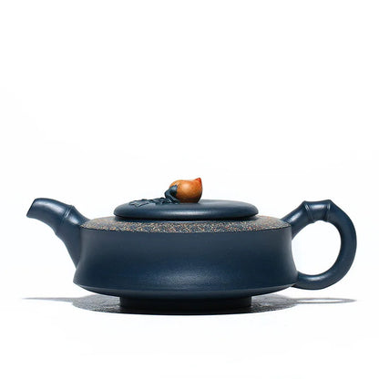 Yixing Teapot Wholesale Raw Ore Blackish Green Clay Bamboo Joint Longevity Peach Purple Clay Pot Regular Moon Red Handmade Teapo