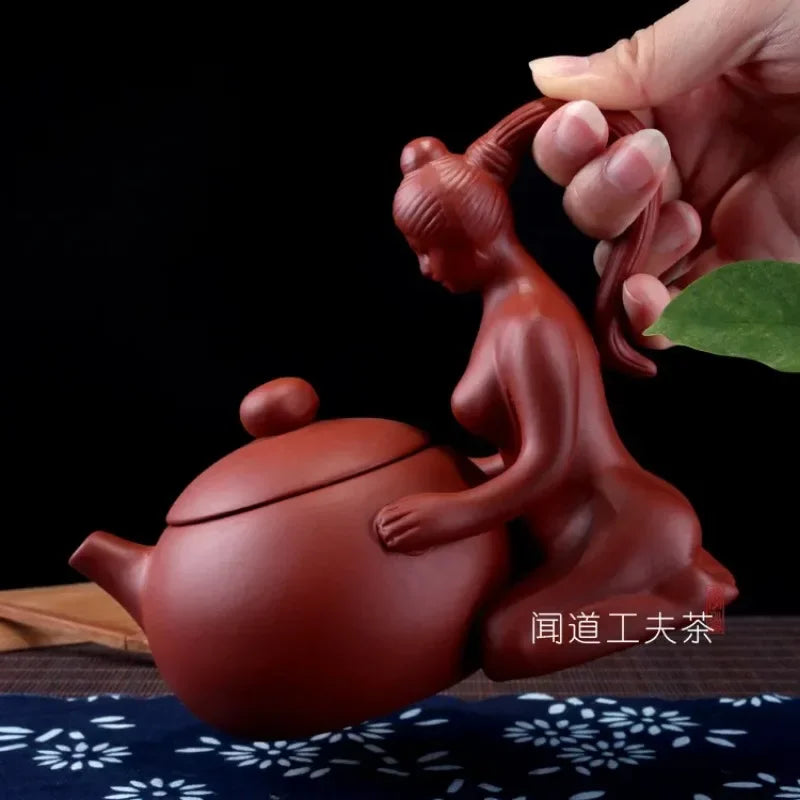 Yixing Teapots Chinese Handmade Xi Shi Teapot Authentic Zisha Tea Kettle Purple Clay Pot Kung Fu Tea Set