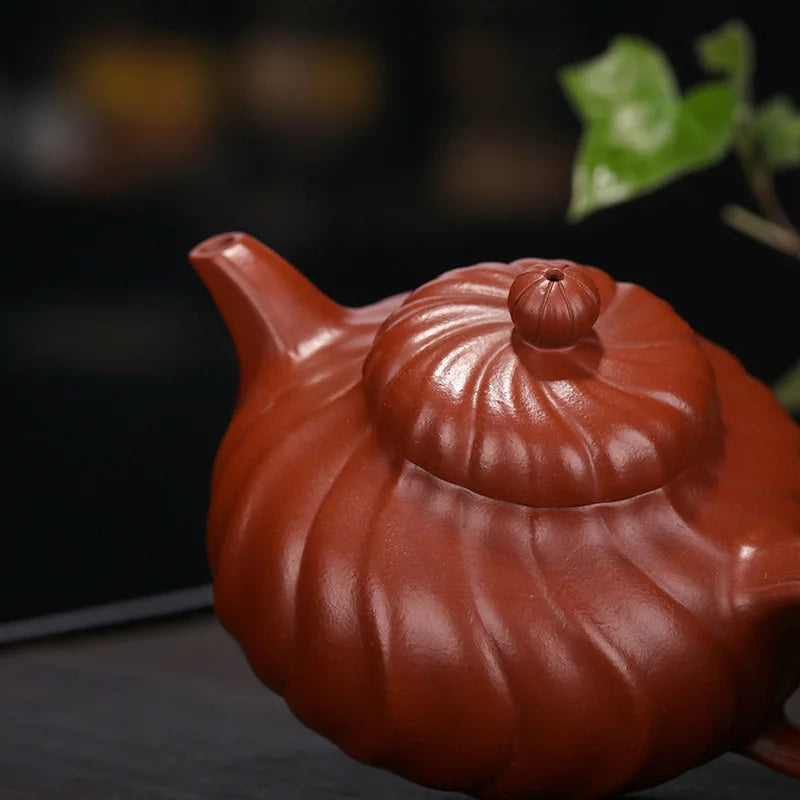 Yixing Tendon Pattern Fengling Purple Clay Handmade Teapot, Zisha Teapot, Kung-Fu Teaware, Purple Clay Drinkware