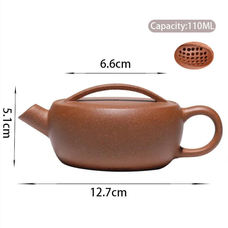 Yixing-Teteras de pequeña capacidad para artistas famosos, juego de té chino Zisha a mano con filtro de agujero de bola, 110ml
