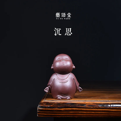 Yixing Yixing Clay Small Monk Samanera Decoration Tea Art Tea Set Accessories Personalized Creative Zen Character Supportable