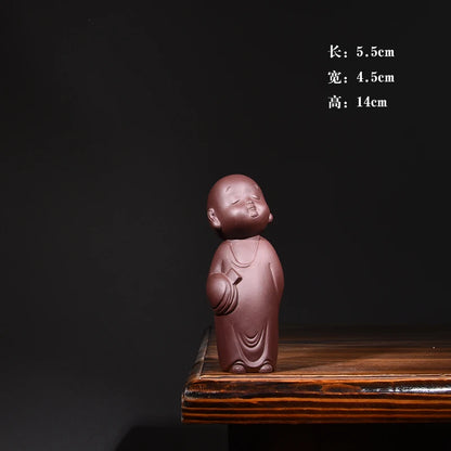 Yixing Yixing Clay Small Monk Samanera Decoration Tea Art Tea Set Accessories Personalized Creative Zen Character Supportable