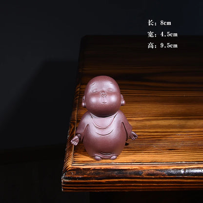 Yixing Yixing Clay Small Monk Samanera Decoration Tea Art Tea Set Accessories Personalized Creative Zen Character Supportable