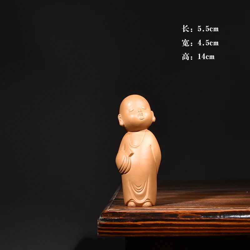 Yixing Yixing Clay Small Monk Samanera Decoration Tea Art Tea Set Accessories Personalized Creative Zen Character Supportable