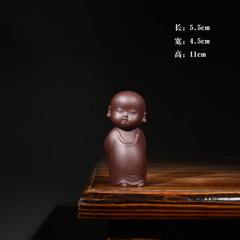 Yixing Yixing Clay Small Monk Samanera Decoration Tea Art Tea Set Accessories Personalized Creative Zen Character Supportable
