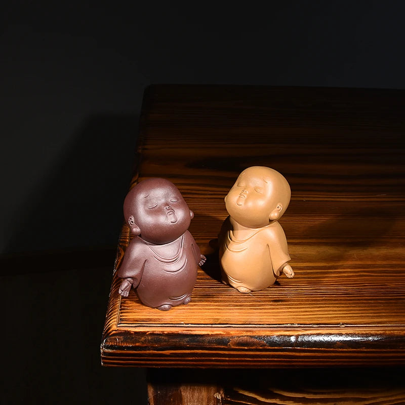 Yixing Yixing Clay Small Monk Samanera Decoration Tea Art Tea Set Accessories Personalized Creative Zen Character Supportable