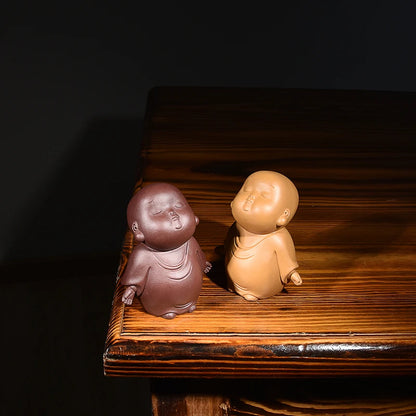 Yixing Yixing Clay Small Monk Samanera Decoration Tea Art Tea Set Accessories Personalized Creative Zen Character Supportable