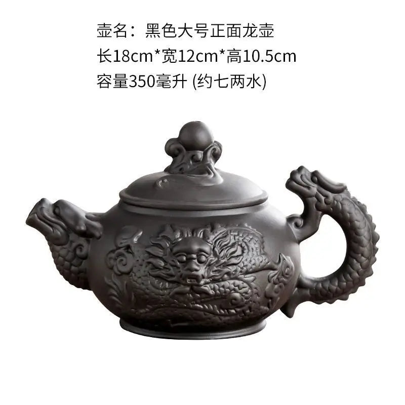 Yixing Zisha Ceramic Teapot Large Capacity Pure Handmade Plum Blossom Dragon Phoenix Teapot Household Large Kungfu Tea Set
