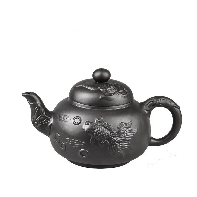 Yixing Zisha Ceramic Teapot Large Capacity Pure Handmade Plum Blossom Dragon Phoenix Teapot Household Large Kungfu Tea Set
