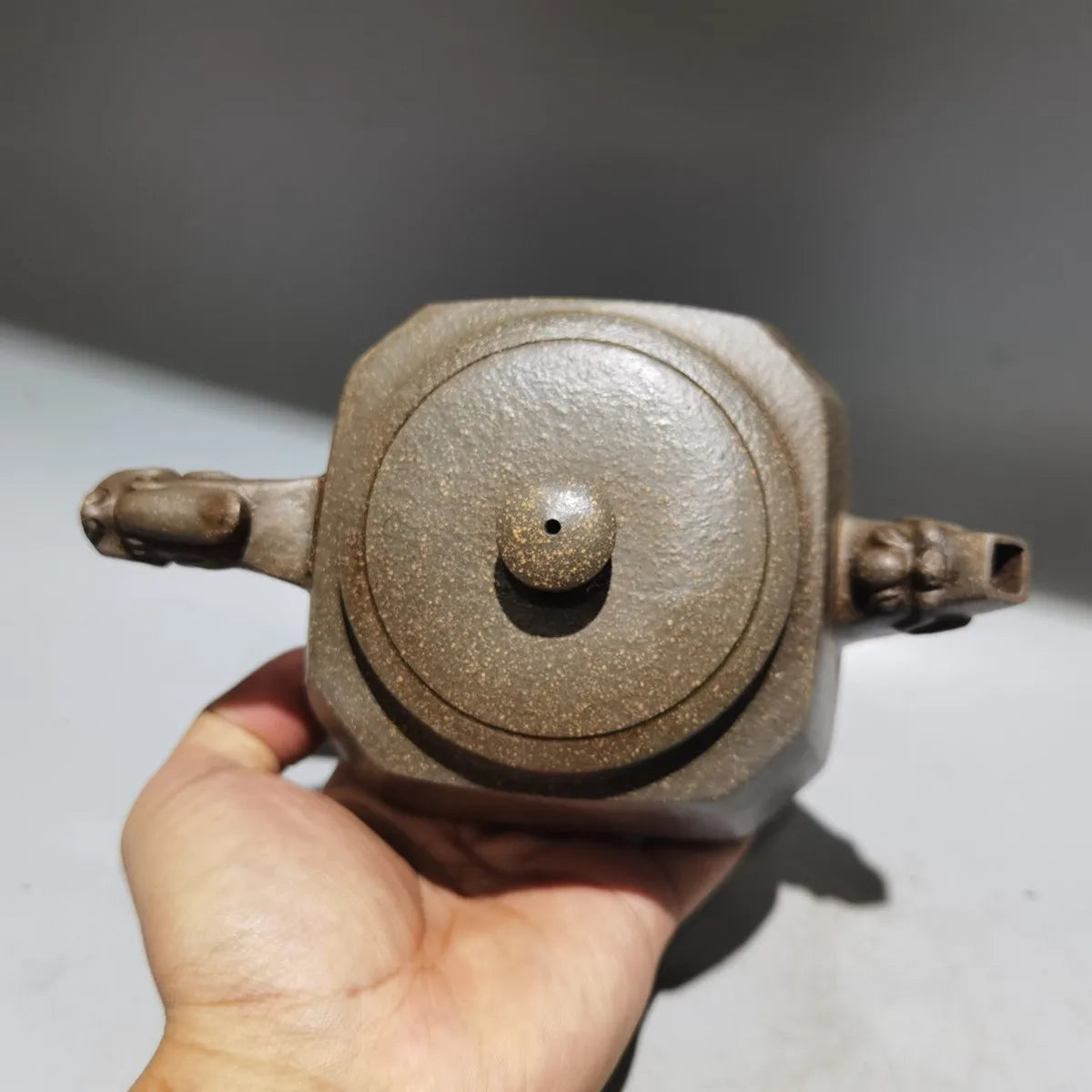 Yixing Zisha Clay Teapot Sifang Dragon Pot Zhejiang Ning Yucheng Kiln 380ml