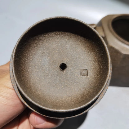 Yixing Zisha Clay Teapot Sifang Dragon Pot Zhejiang Ning Yucheng Kiln 380ml