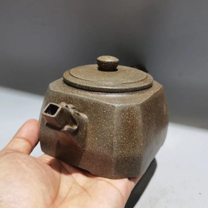 Yixing Zisha Clay Teapot Sifang Dragon Pot Zhejiang Ning Yucheng Kiln 380ml