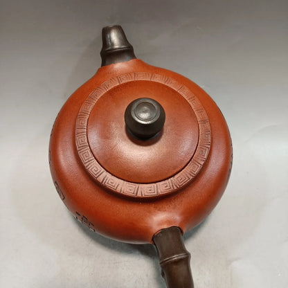 Yixing Zisha Clay Teapot double colour Bamboo rhyme Pot Zhou Guizhen 320ml