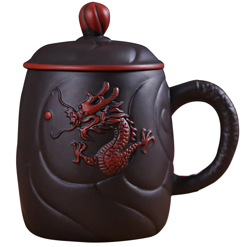 Yixing Zisha Cup Chinese Teaset Filter with covered Home Tea Mugs Creative ceramic Office coffee Mug