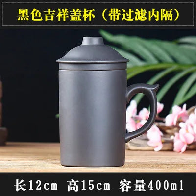 Yixing Zisha Cup Chinese Teaset Filter with covered Home Tea Mugs Creative ceramic Office coffee Mug