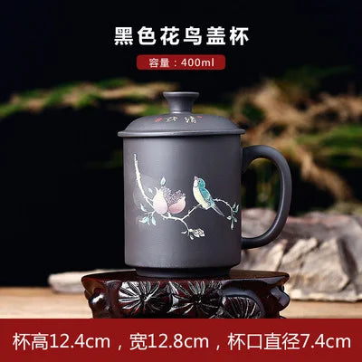 Yixing Zisha Cup Chinese Teaset Filter with covered Home Tea Mugs Creative ceramic Office coffee Mug