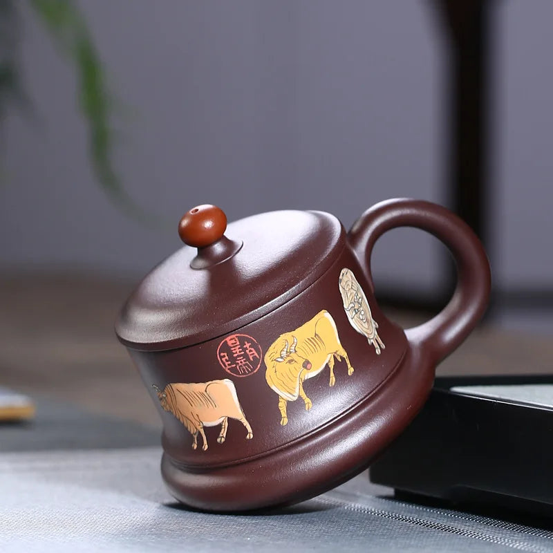 Yixing Zisha Cup Wu Niu Tu Cup with Cover Wholesale Rain Medium Sand Office Cup Handmade Tea Set Tea Cup on Behalf of the Consig